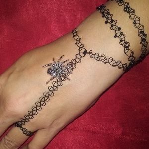 Tattoo style slave bracelet ring set,bracelet ring